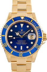 Pre-owned Rolex Submariner ref 16618 Blue Dial image 2