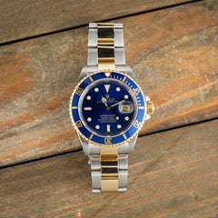 Pre-owned Rolex Submariner Steel & Gold 16613 Bluesy image 2