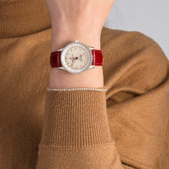 Breitling Navitimer Automatic 35 Steel on Red Leather Strap image 2