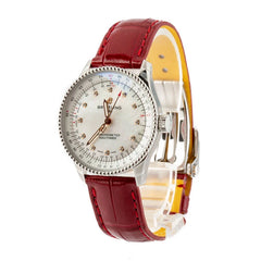 Breitling Navitimer Automatic 35 Steel on Red Leather Strap image 0