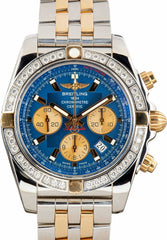 Breitling Chronomat 44 Blue Dial Diamond Bezel image 3