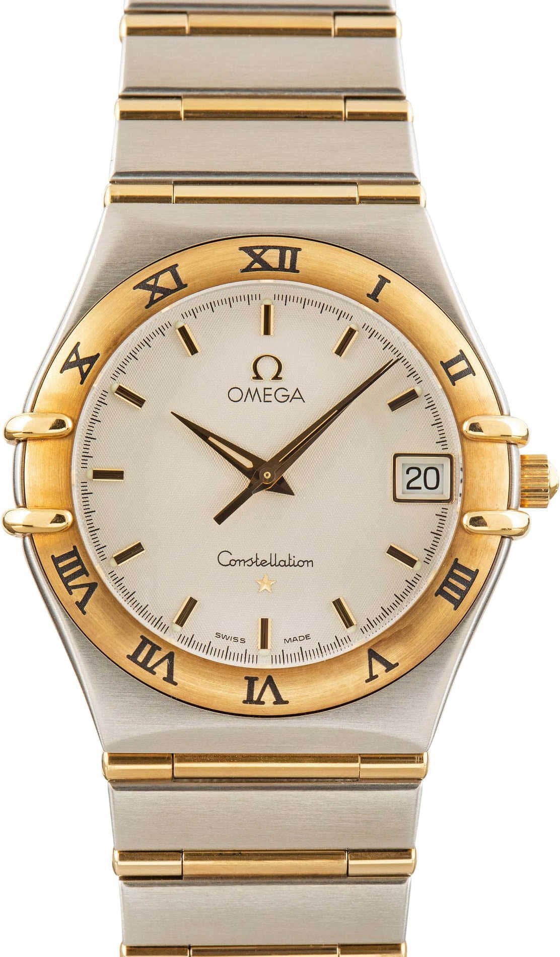 Used Two Tone Omega Constellation Silver Textured Dial image 2