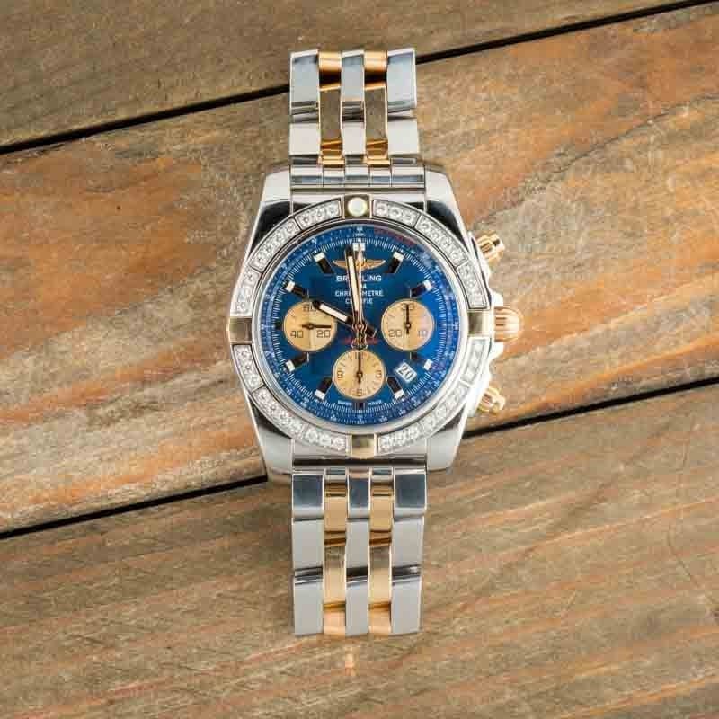 Breitling Chronomat 44 Blue Dial Diamond Bezel image 1