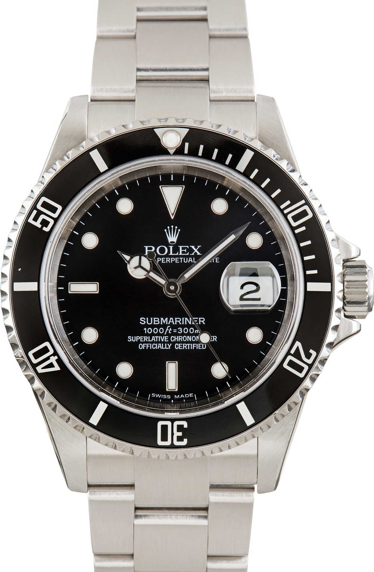 Pre-owned Rolex 16610 Submariner Black Dial image 2