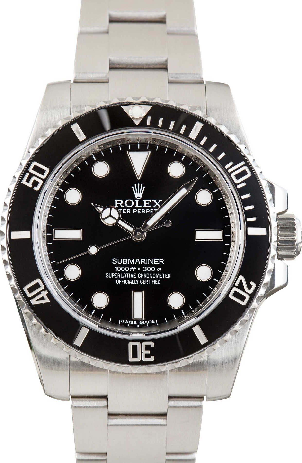 Used Black Dial Rolex Submariner Ref 114060 Stainless Steel image 3