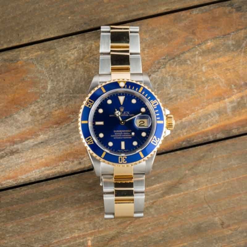 Pre-owned Rolex Submariner Steel & Gold 16613 Bluesy image 2