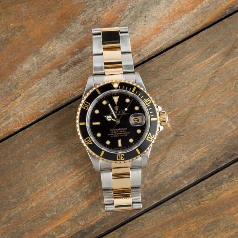 Pre-owned Rolex Submariner 16613 Steel & 18k Yellow Gold image 3