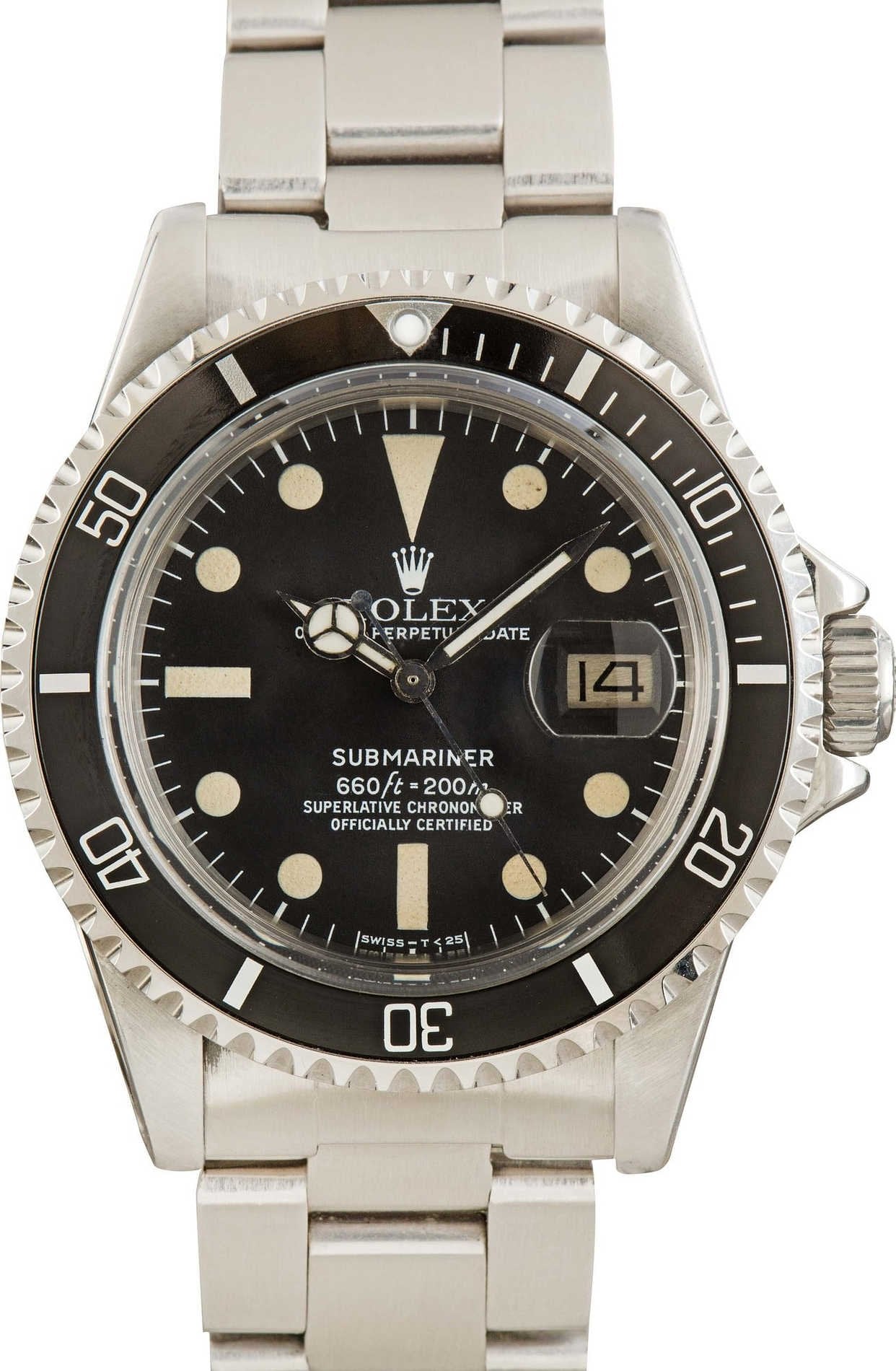 Vintage Rolex White Submariner 1680 Stainless Steel image 1