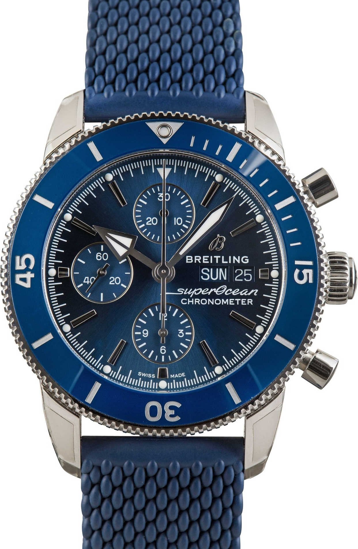 Breitling Blue Dial Superocean Heritage Chronograph 44 Steel on Rubber image 1
