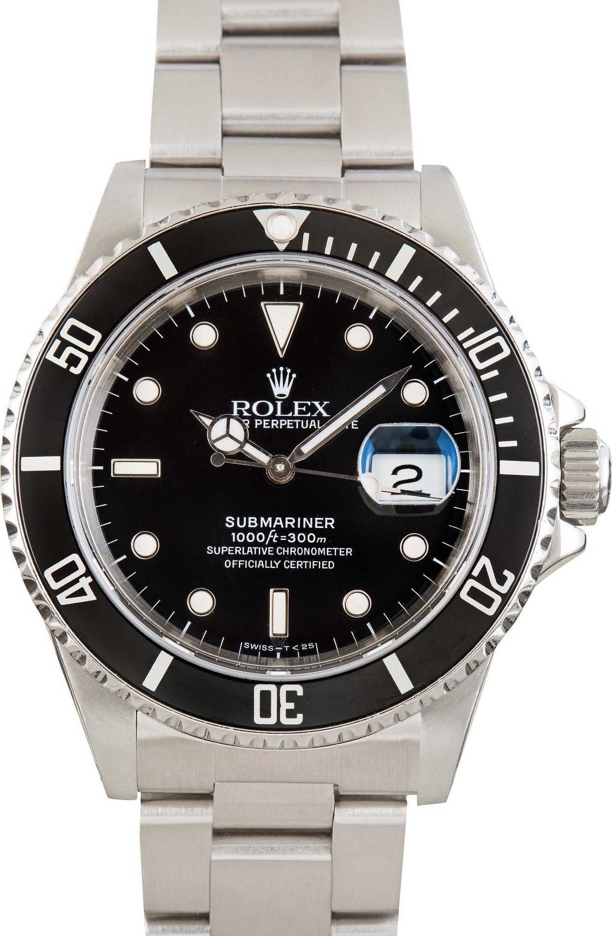 Pre-owned Rolex Submariner 16610 Black Dial image 2