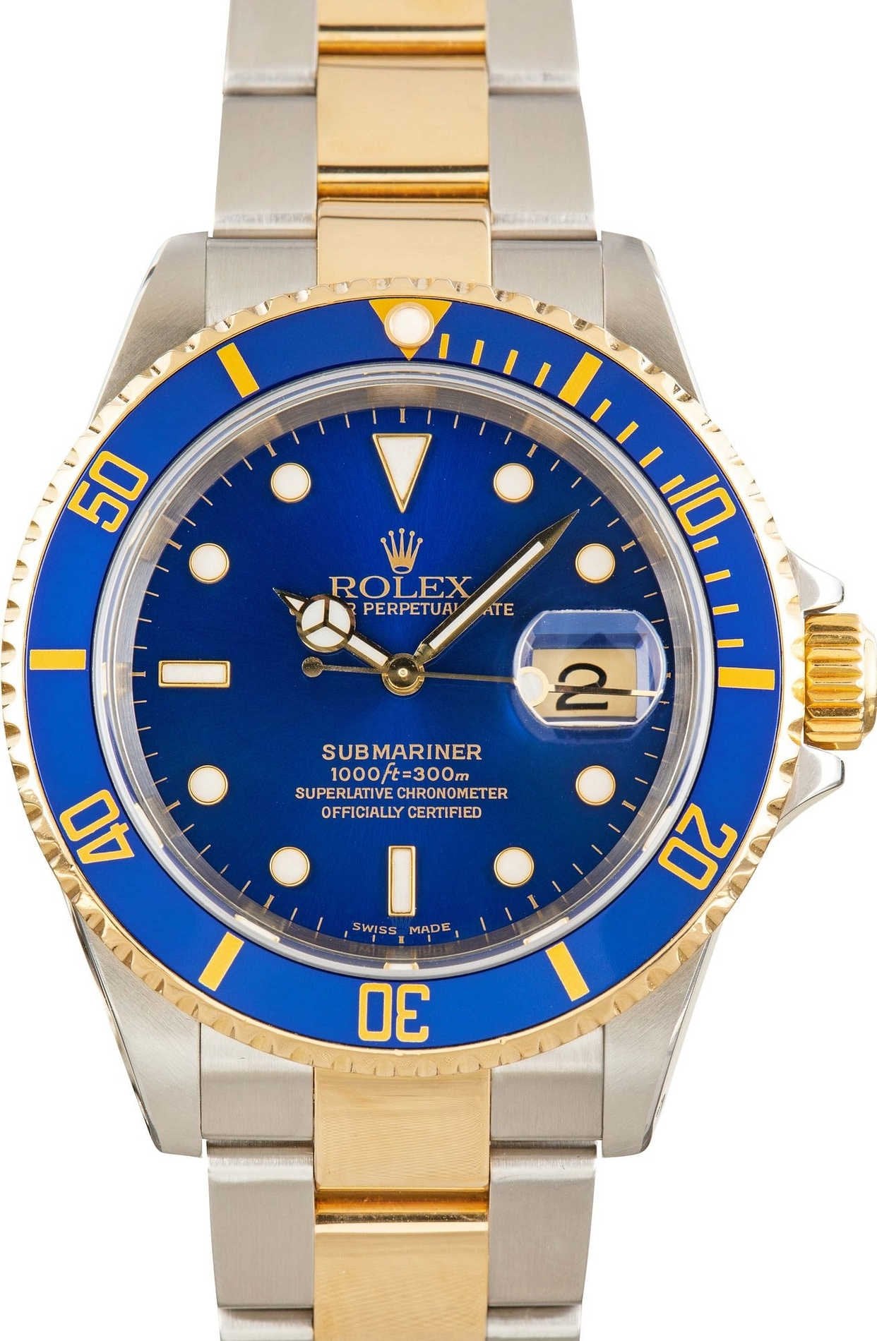 Pre-owned Rolex Submariner Steel & Gold 16613 Bluesy image 1