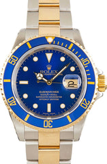 Pre-owned Rolex Submariner Steel & Gold 16613 Bluesy image 1